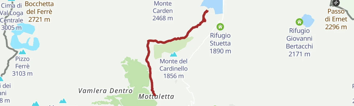Route map: Cardinello Gorge